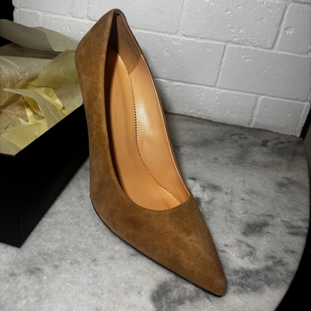 J. Crew Elsie Brown Suede Heels Still in Box